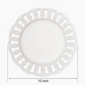 White Ceramic Dinner Plates Set for 4