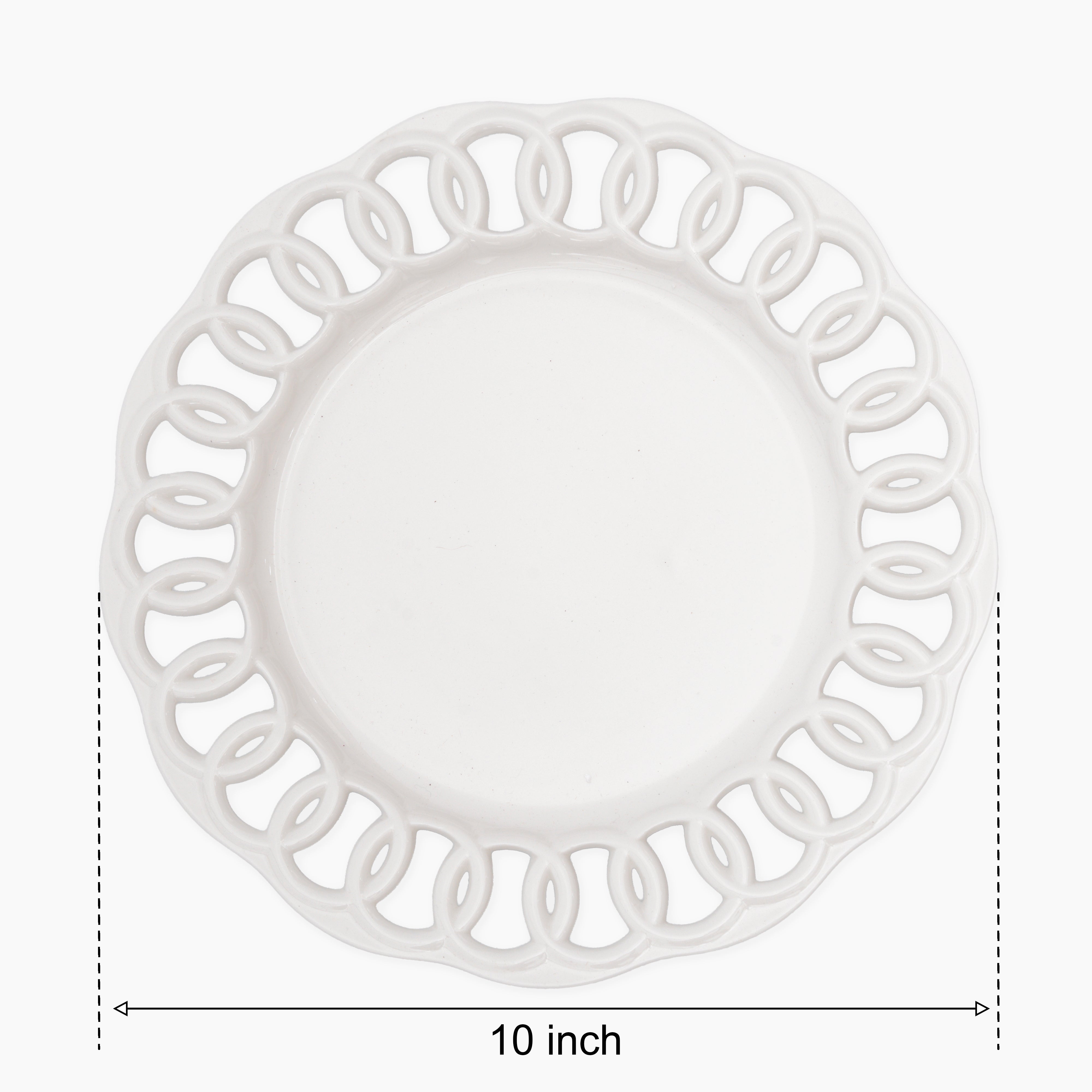 White Ceramic Dinner Plate Set of 1