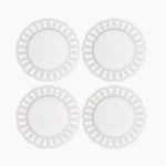 White Ceramic Dinner Plates Set for 4
