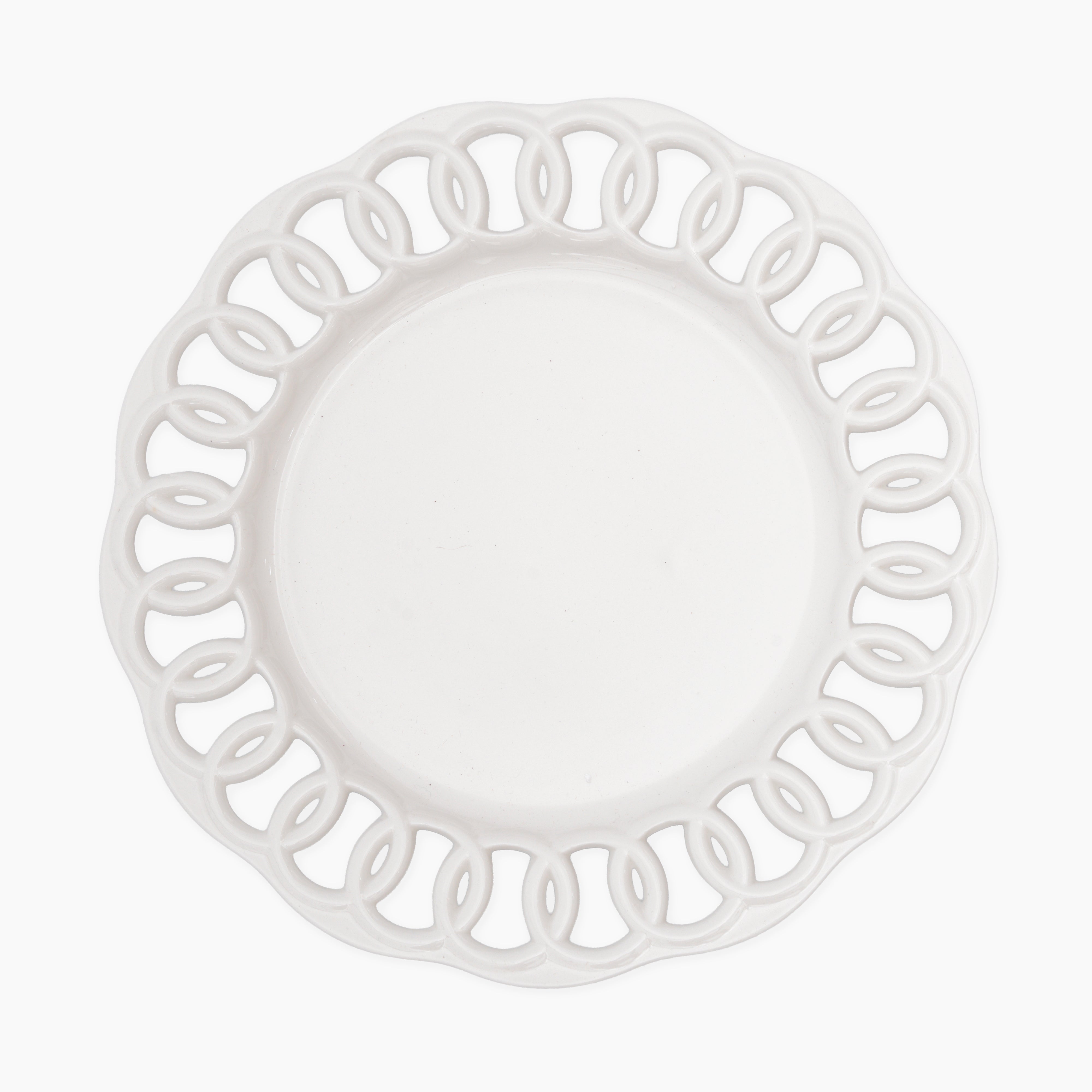 White Ceramic Dinner Plate Set of 1