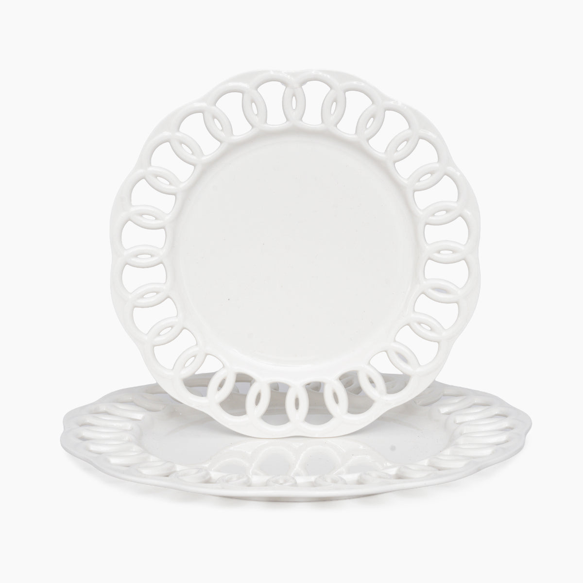 White Dinner and Salad Plates Set for 4