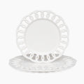 White Dinner and Salad Plates Set for 4