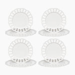 White Dinner and Salad Plates Set for 4