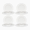 White Dinner and Salad Plates Set for 4