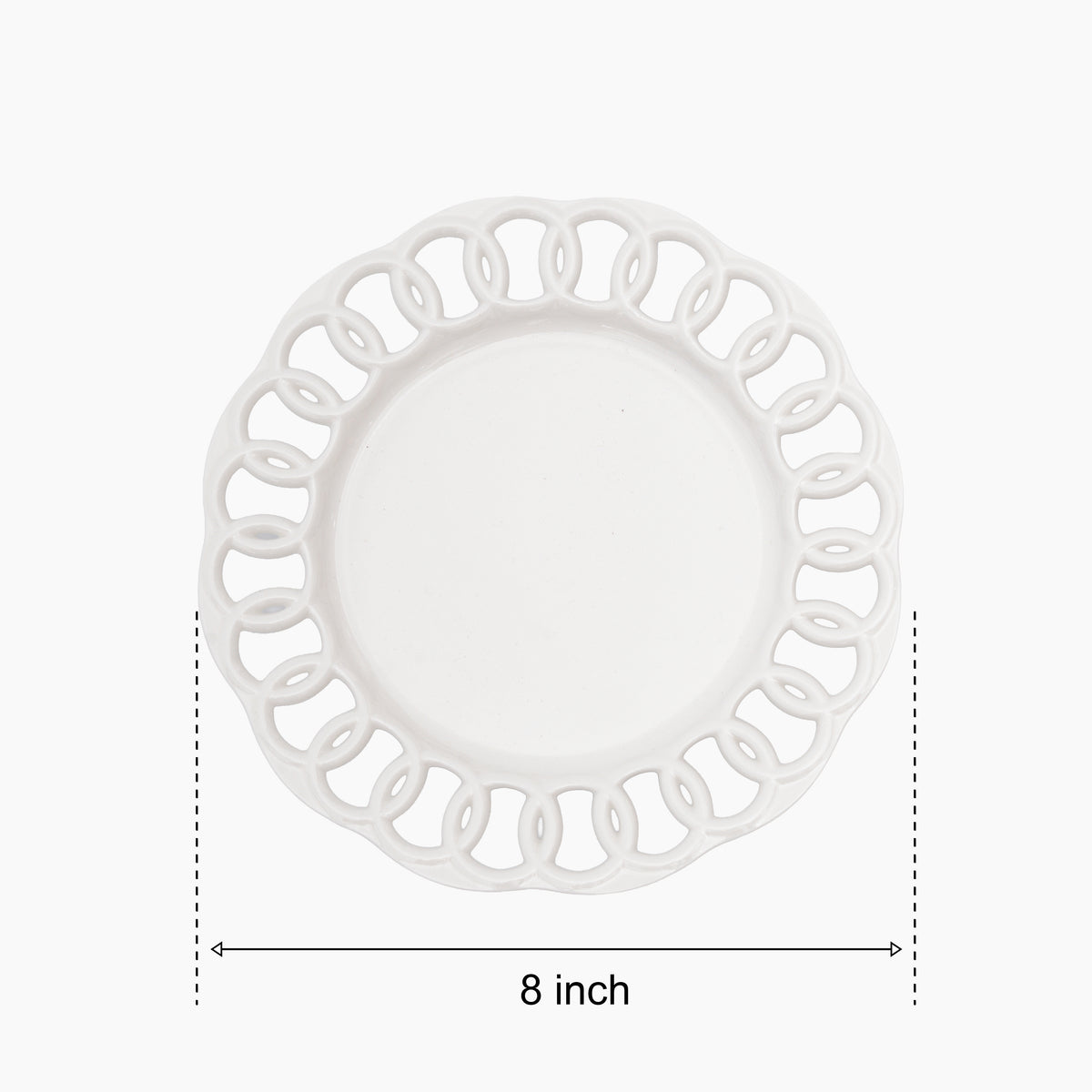 White Ceramic Salad Plates Set for 4