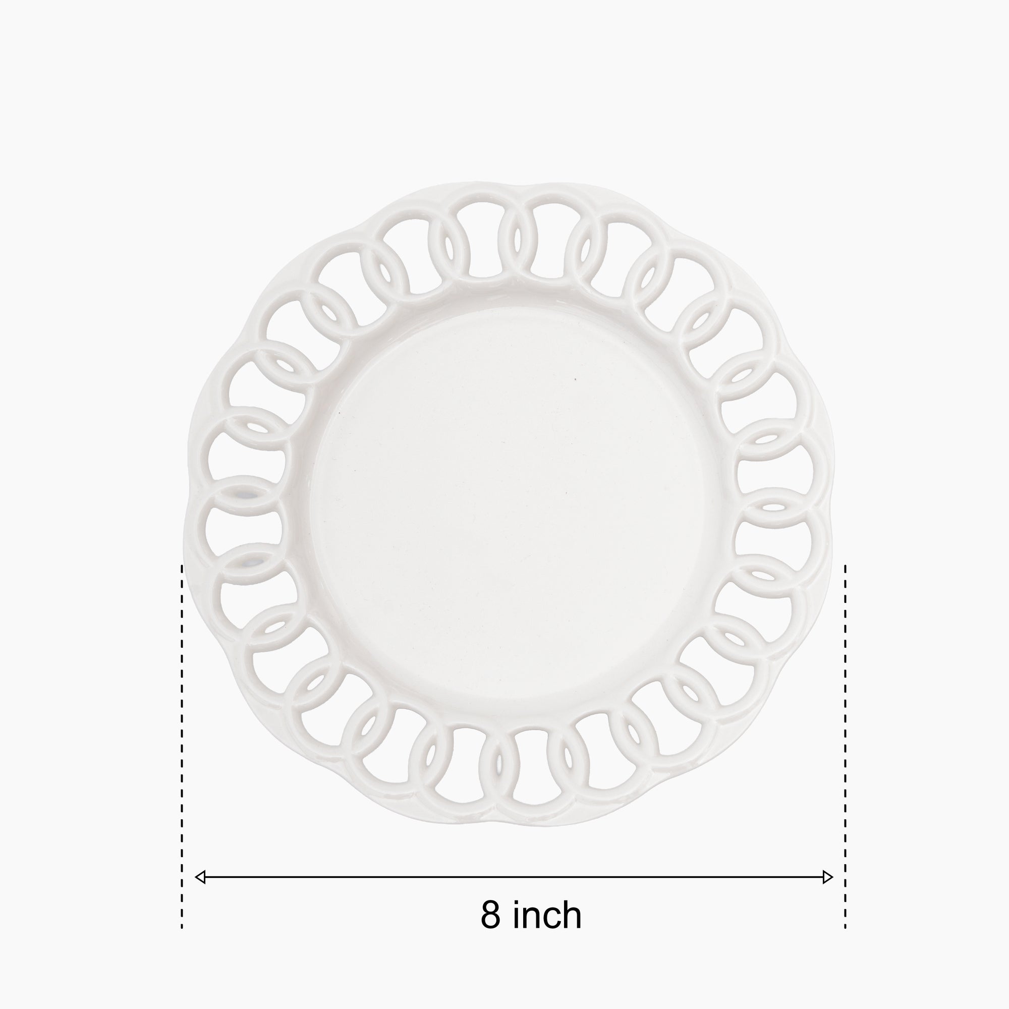 White Ceramic Salad Plates Set for 4