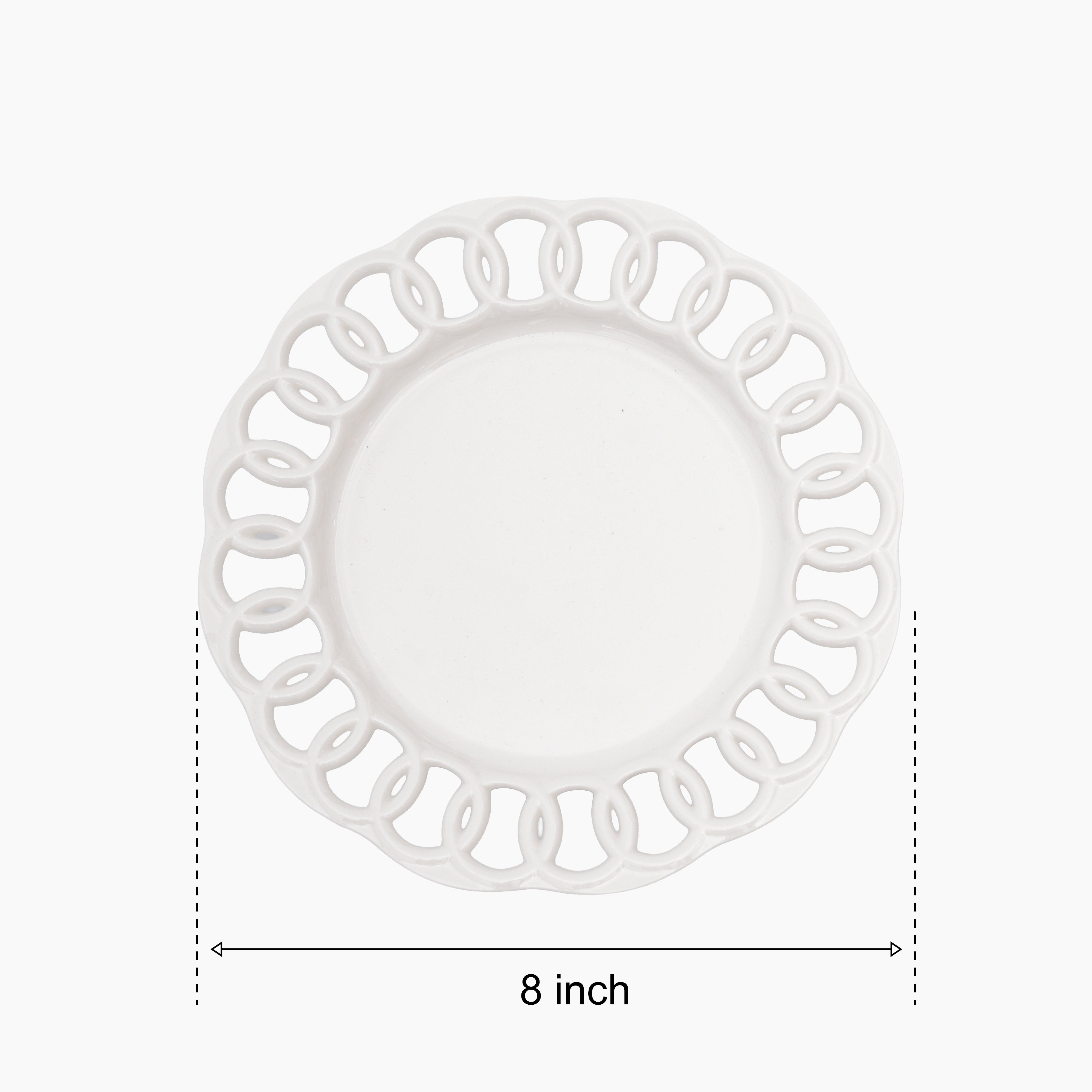 White Ceramic Salad Plate Set of 1