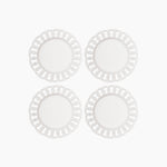 White Ceramic Salad Plates Set for 4