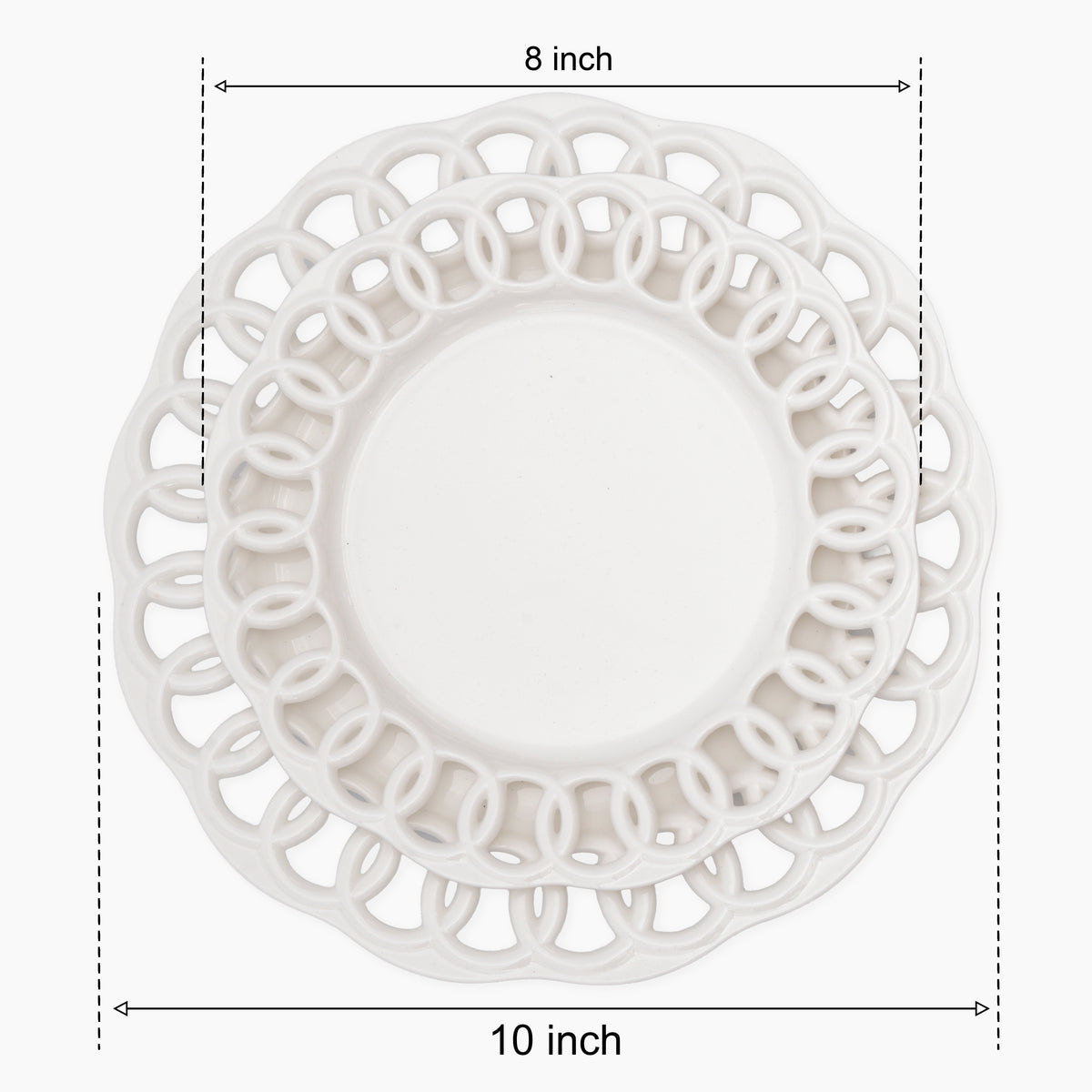 White Dinner and Salad Plates Set for 4