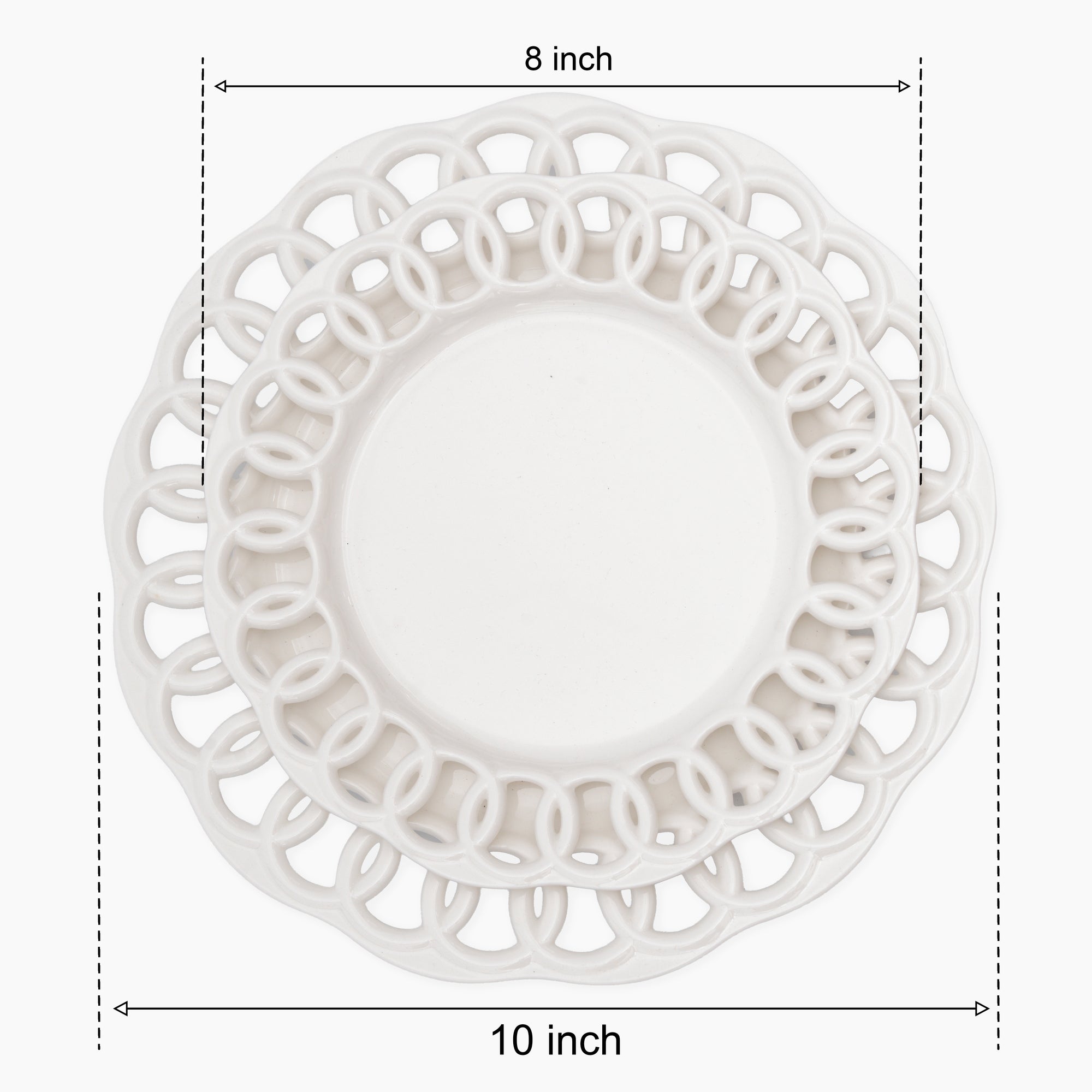 White Dinner and Salad Plates Set for 4