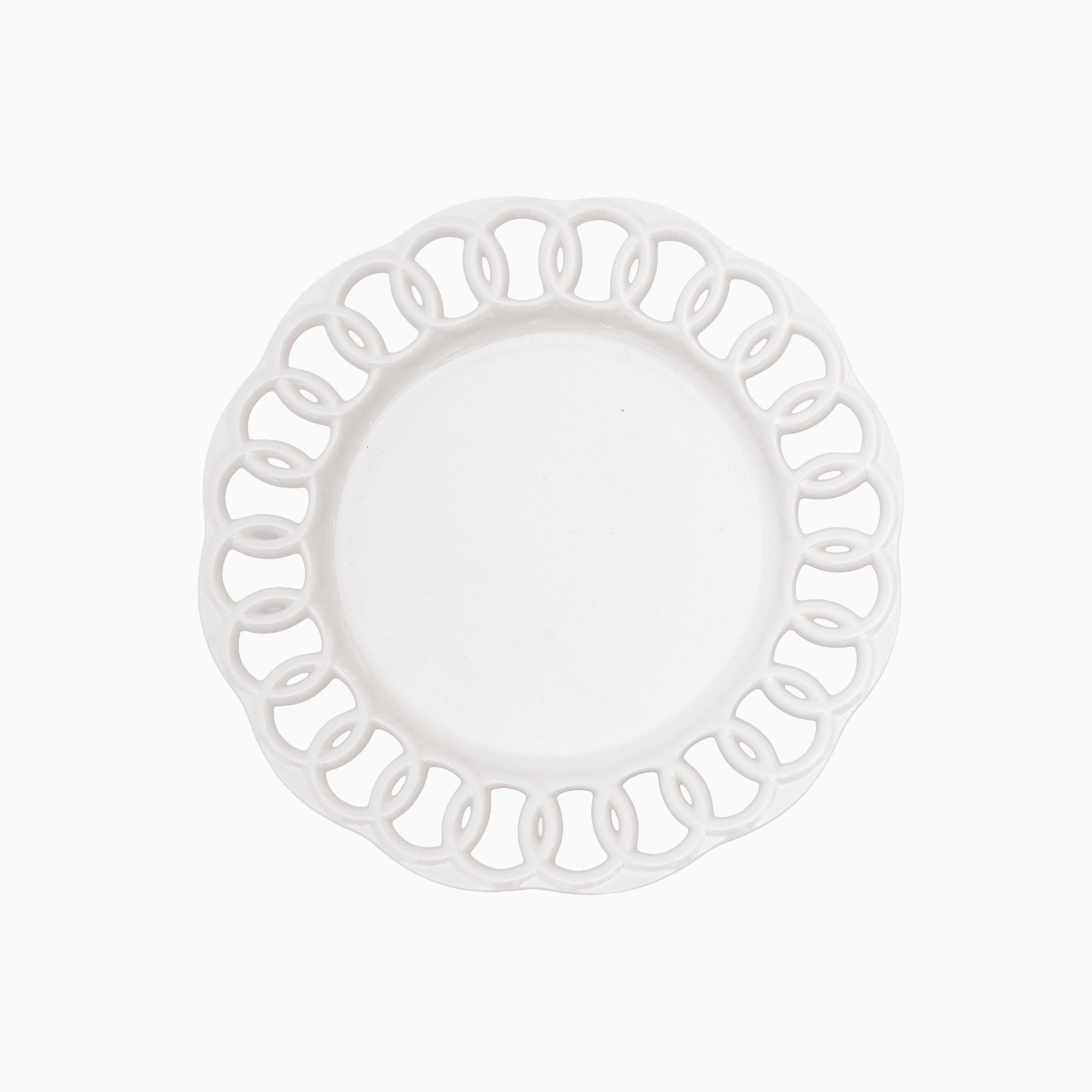 White Ceramic Salad Plate Set of 1