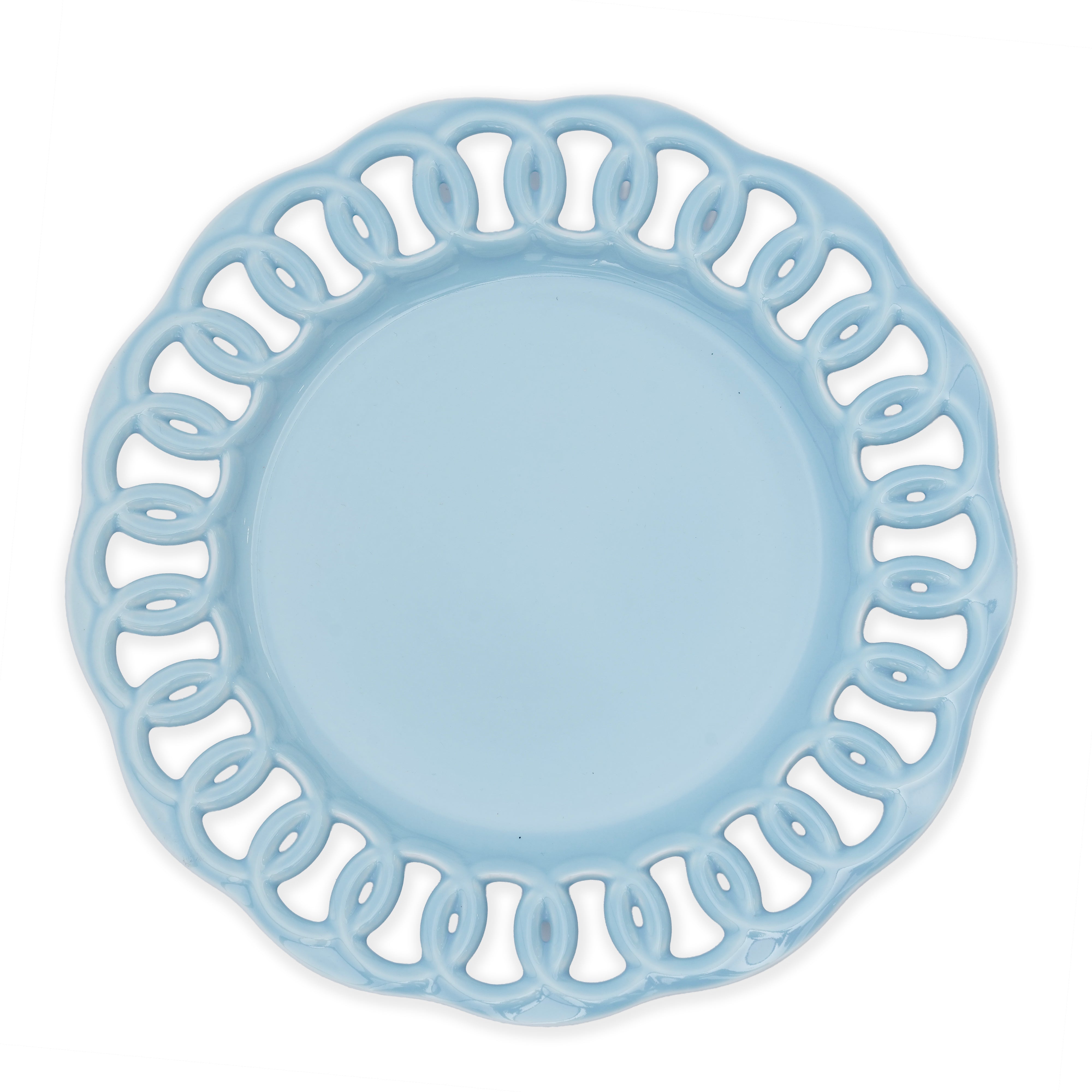 Baby Blue Ceramic Dinner Plate Set for 1