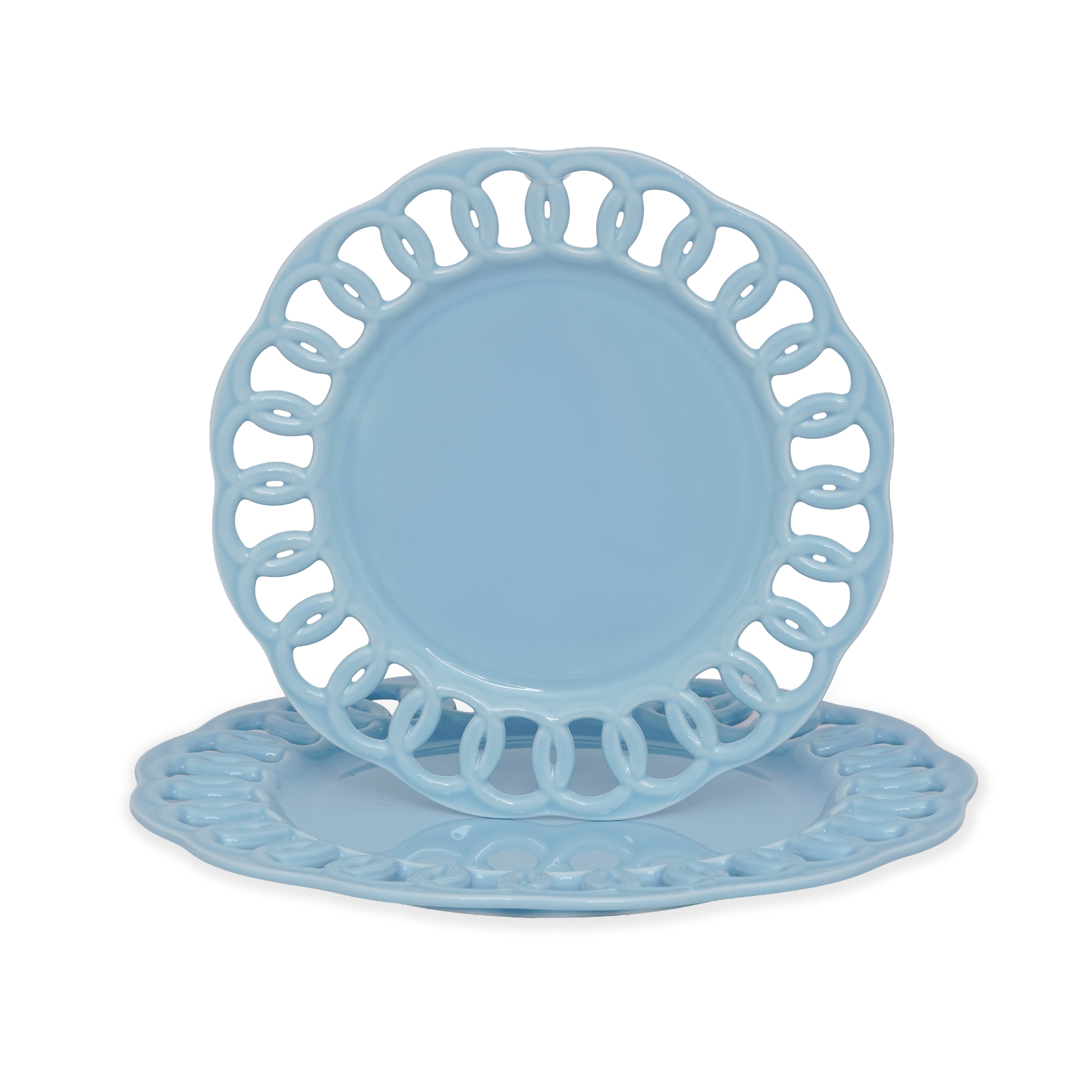 BABY BLUE DINNER AND SALAD PLATES SET