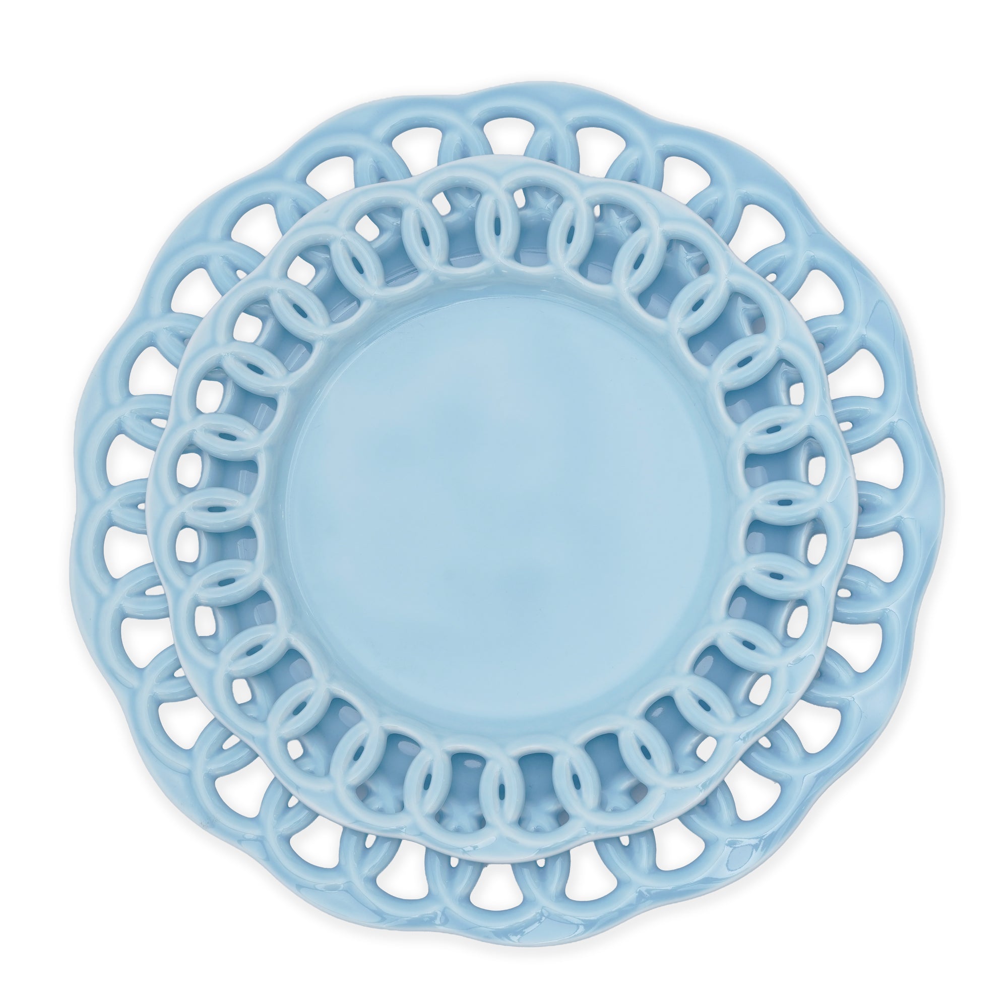 BABY BLUE DINNER AND SALAD PLATES SET