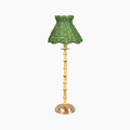 Natural bamboo rechargeable lamp with seagrass shade, handcrafted artisan decor for a coastal ambiance.