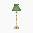 Natural bamboo rechargeable lamp with seagrass shade, handcrafted artisan decor for a coastal ambiance.
