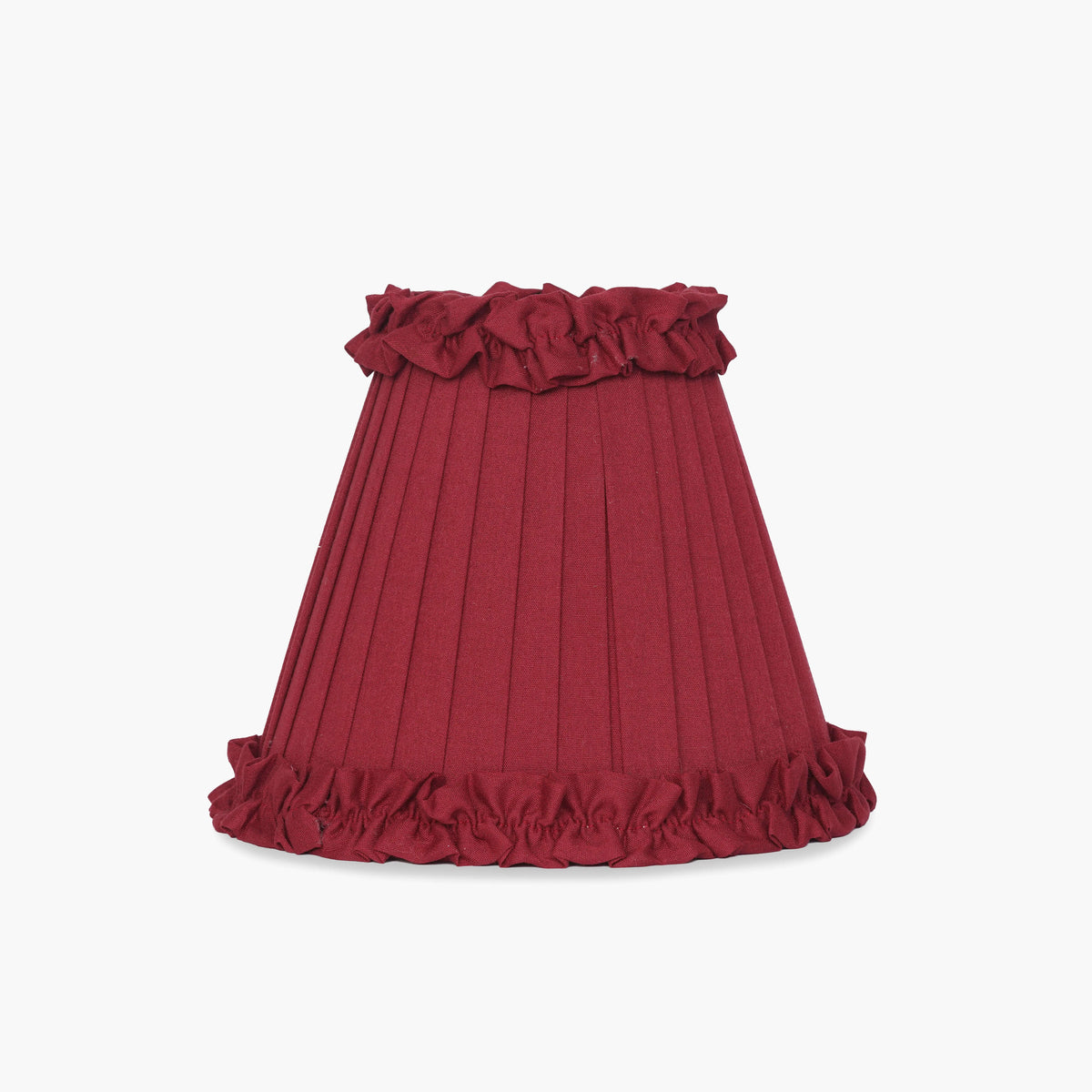 Burgundy pleated lampshade for handcrafted rattan cordless lamp, adding artisan flair to modern home decor.