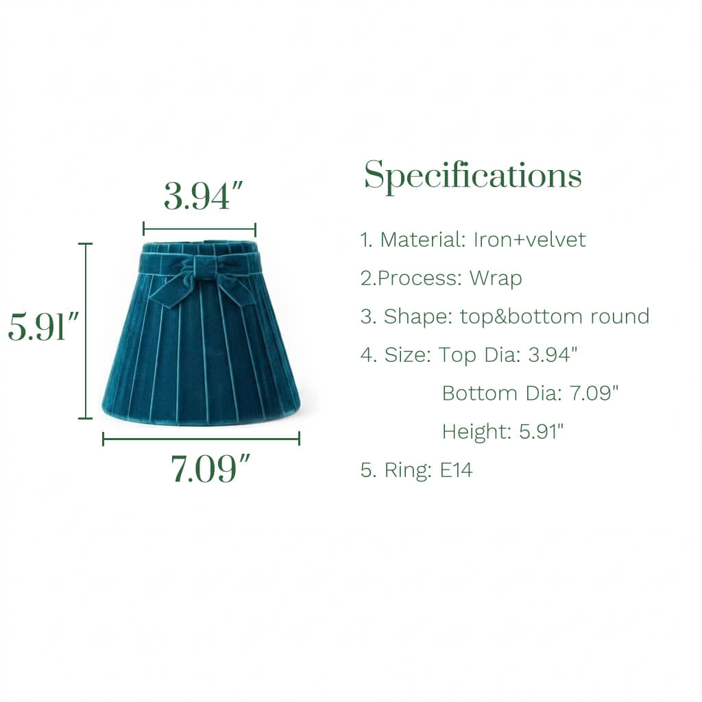 Teal Velvet 7.1" Lampshade