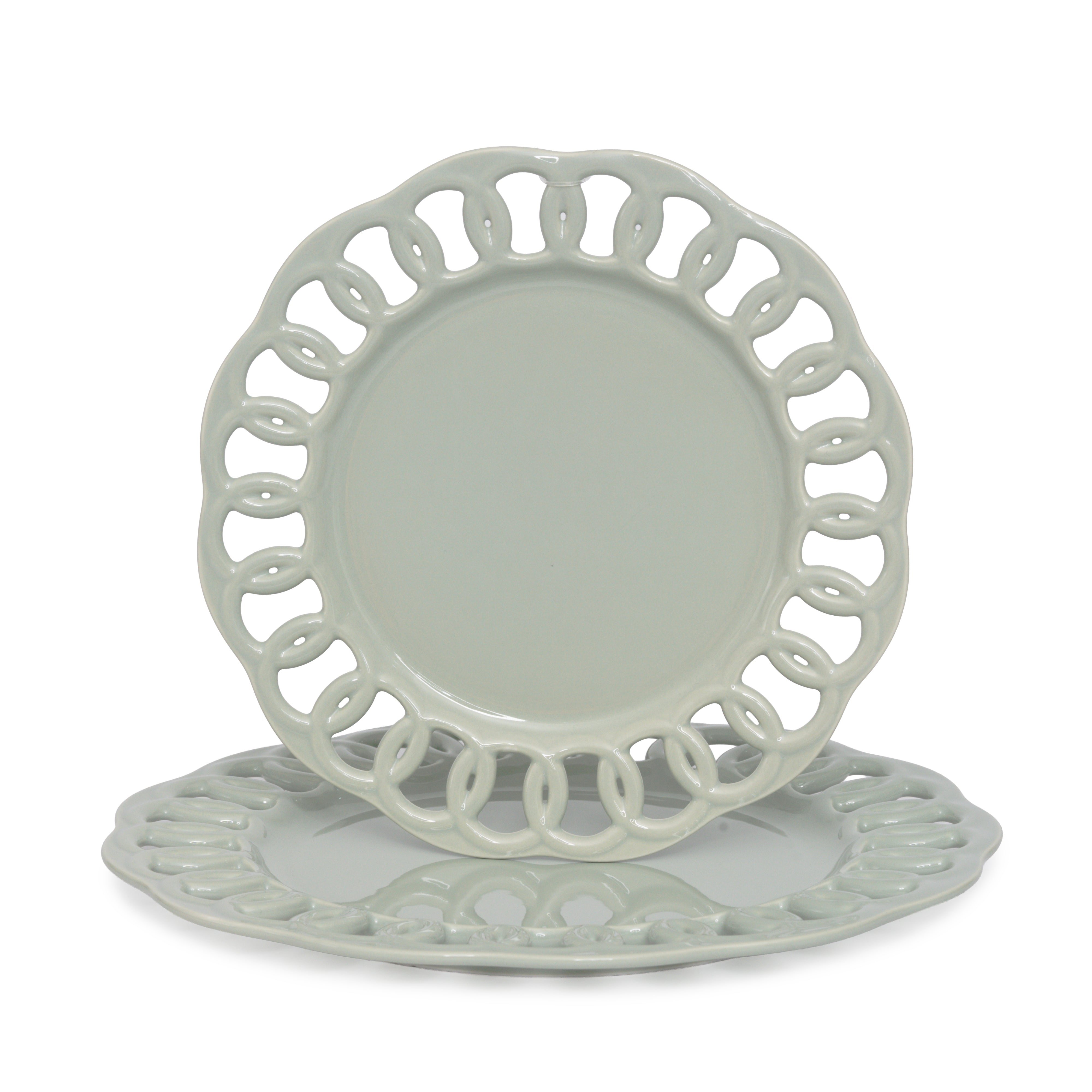 Sage Green Dinner and Salad Plates Set