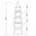 FOUR-LAYER 22.8" Dynasty Angular Tulip Vase in Delft Green