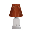 OSCAR Silver Rechargeable Lamp with 7.1" Burnt Orange Velvet Lampshade