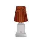 OSCAR Silver Rechargeable Lamp with 5.5" Burnt Orange Velvet Lampshade