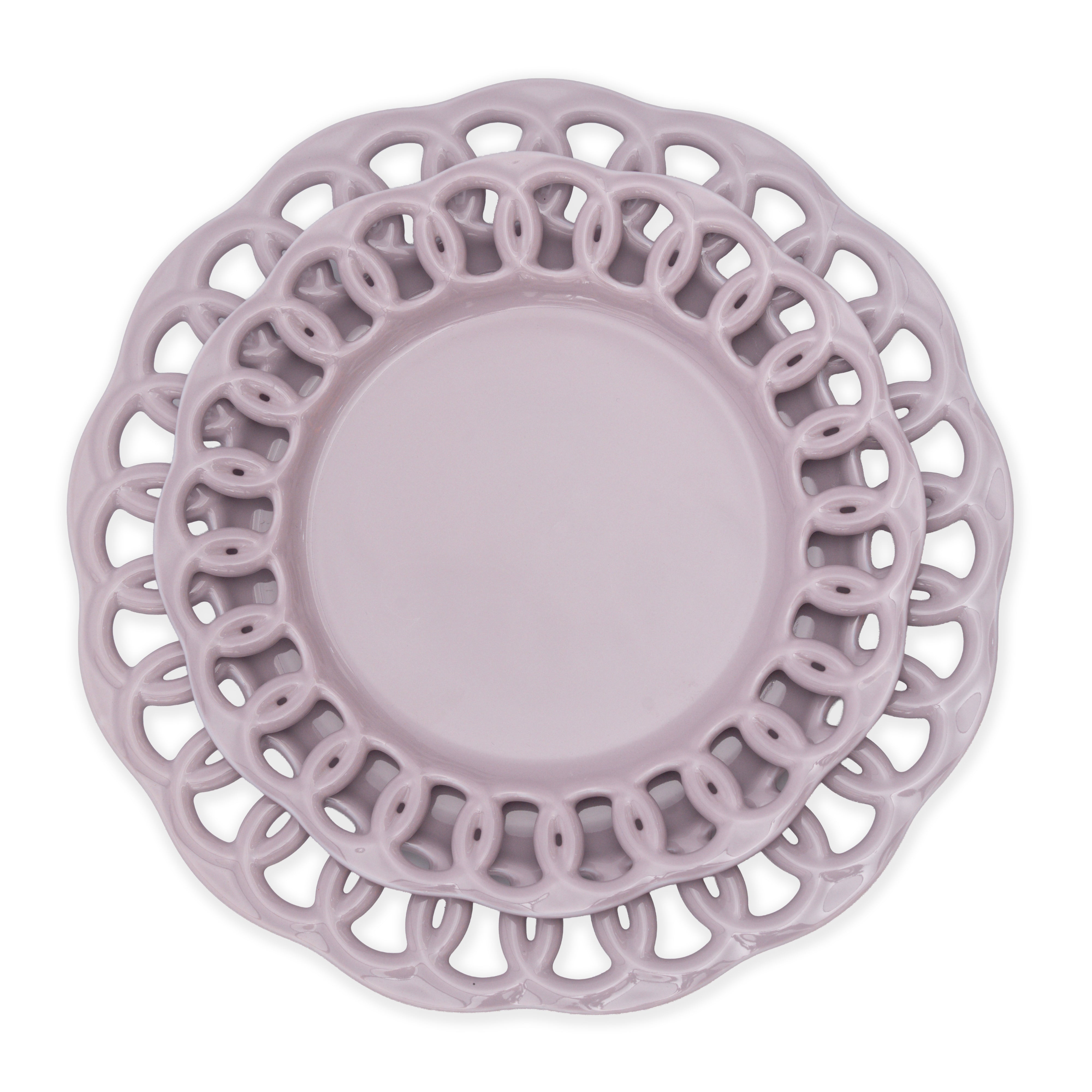 VIOLET DINNER AND SALAD PLATES SET