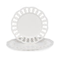 WHITE DINNER AND SALAD PLATES SET OF 8