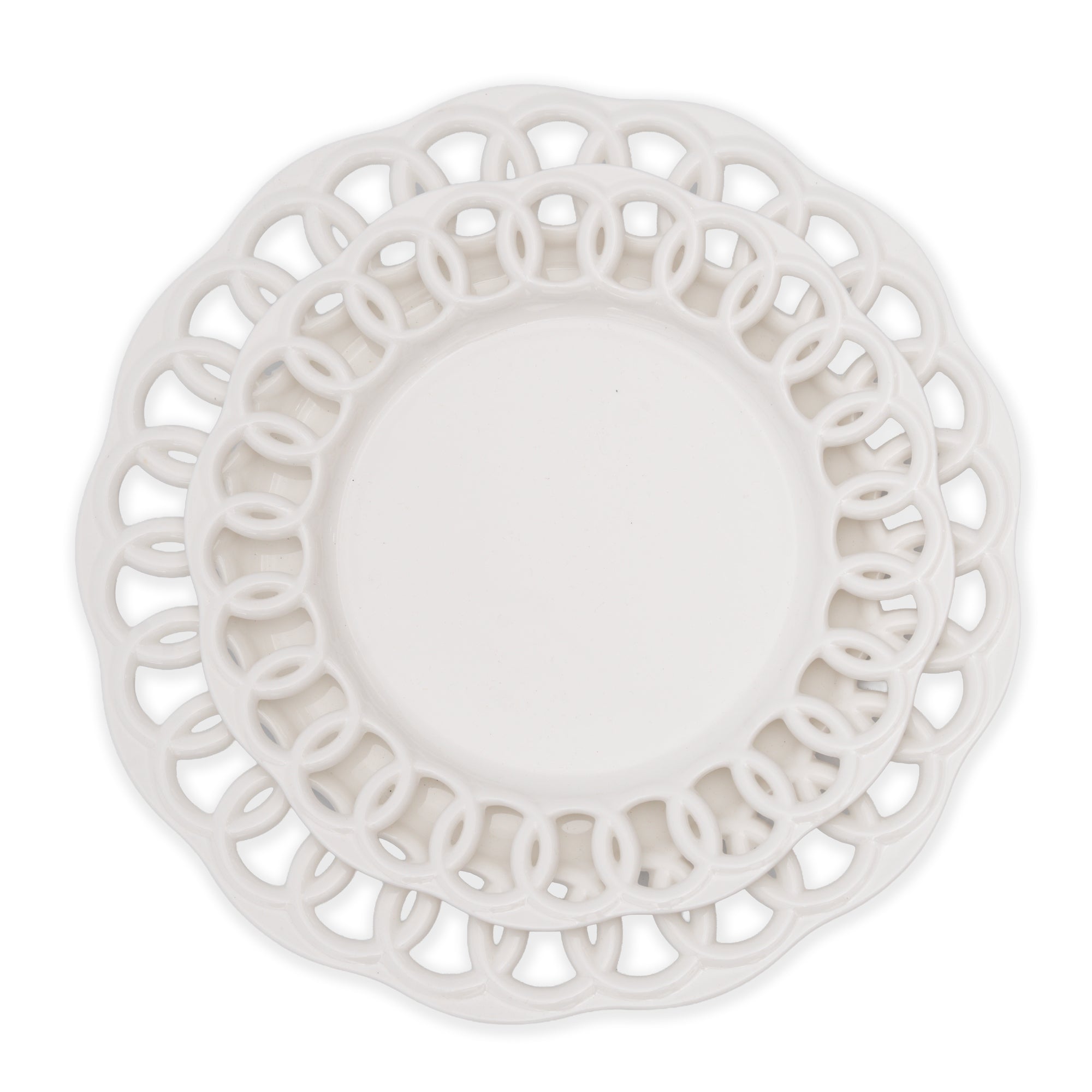WHITE DINNER AND SALAD PLATES SET OF 8
