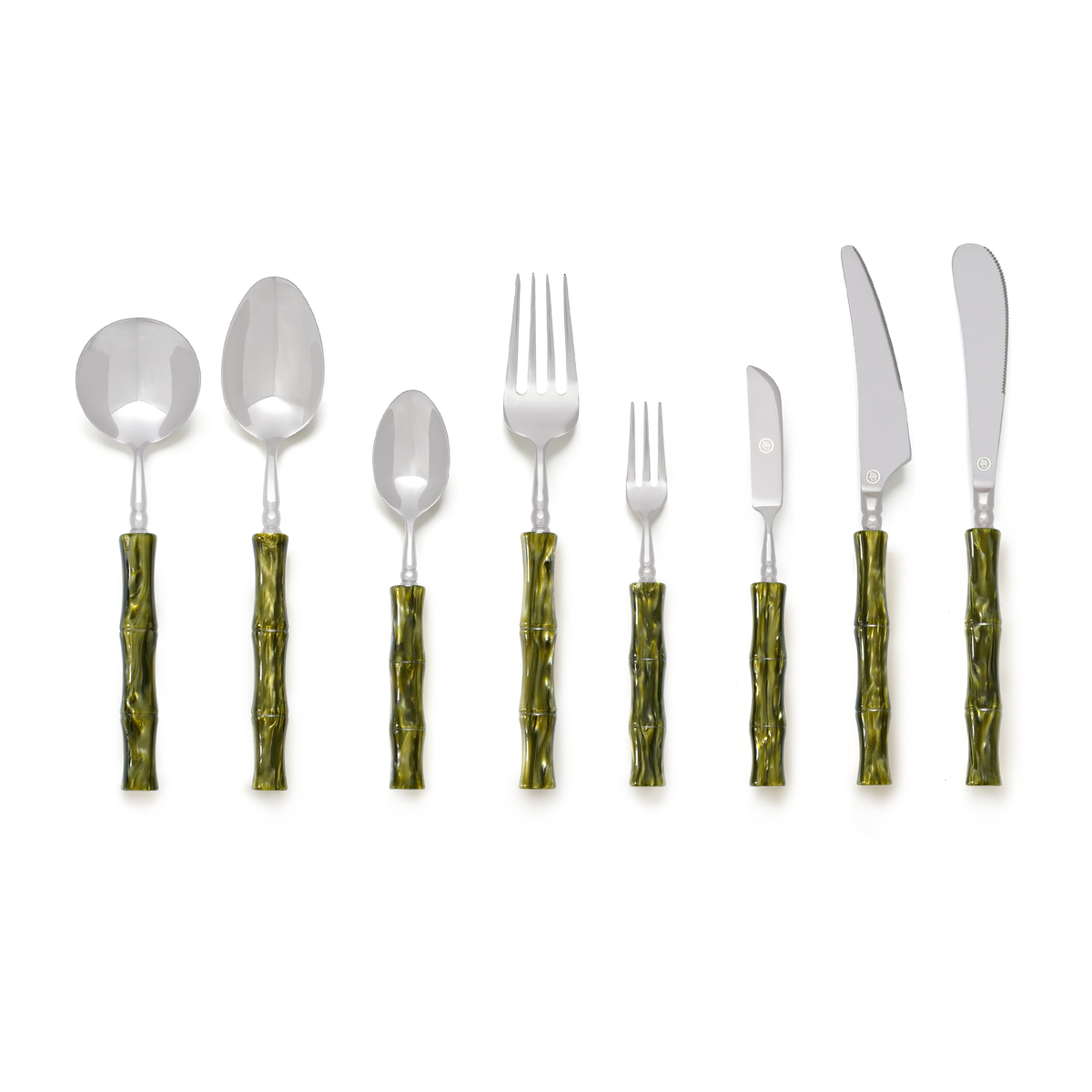 Green Marble Flatware Set for 4